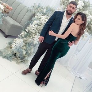 ASOS Green Velvet Maxi Dress